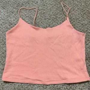 Large ribbed coral tank top